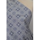 Bavlna s polyesterem, modrá mandala