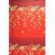 Červený bavlněný úplet s kytičkami